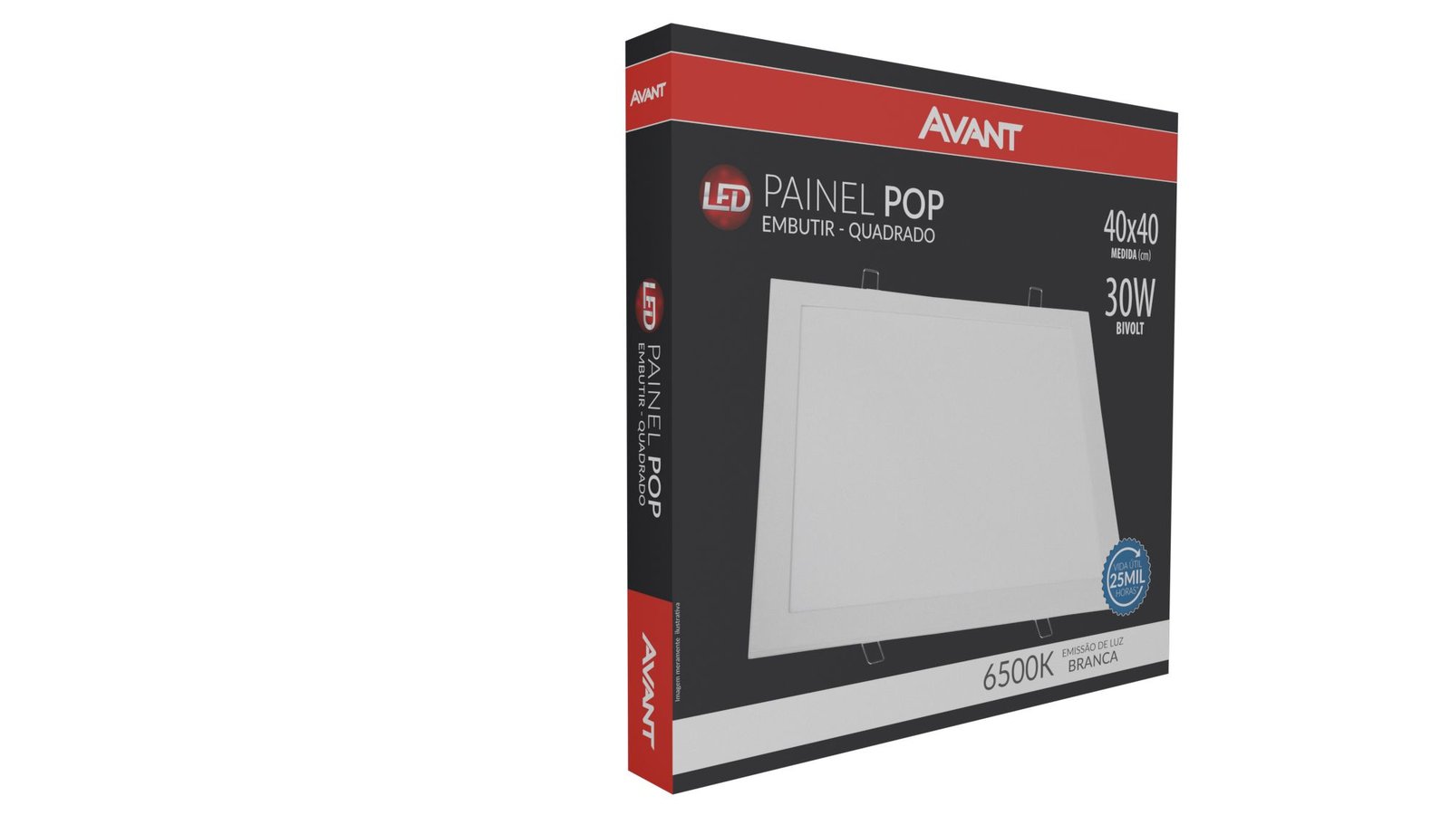 PAINEL LED EMBU 30W BIV QUA 40CM BCA