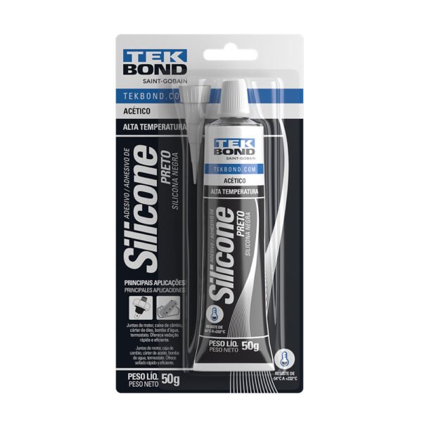 SILICONE ACÉTICO 050G ALTA TEMP PRETO