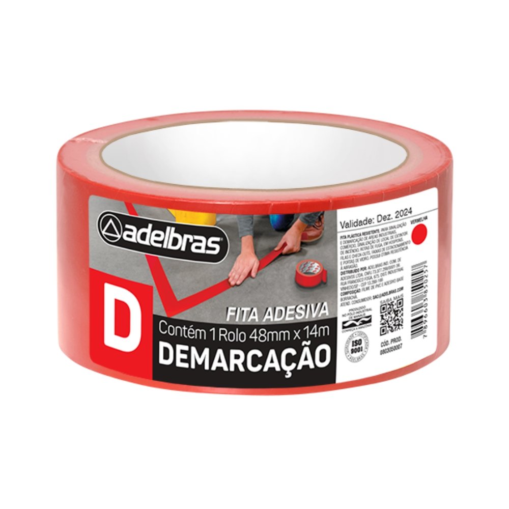 FITA DEMARCAÇÃO 48MMX014MT VERMELHA