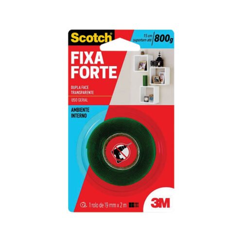 FITA DUPLÃ FACE 19MMX02,0MT TRANS 0800G