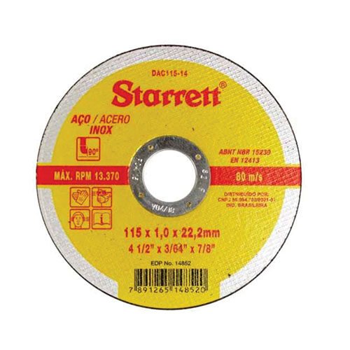 DISCO CORTE INOX 04.1/2"X3/64"X7/8"