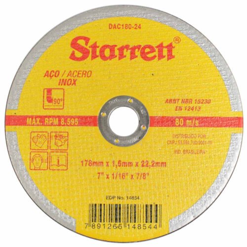 DISCO CORTE INOX 07"X1/16"X7/8"