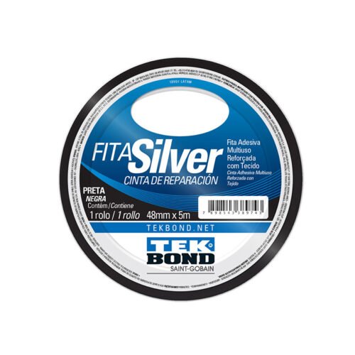 FITA ADESIVA SILVER TAPE 48MMX05MT PRETA