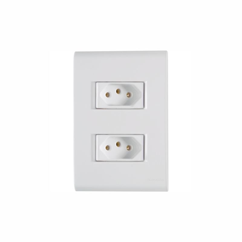 TOMADA 02 EMB BIP 2P+T 10A 250V 4X2 LIZ