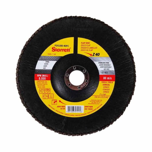 DISCO LIXA FLAP 7" GRAO 040 CONICO