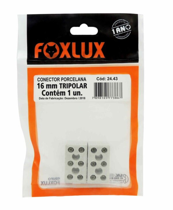 CONECTOR DE PORCELANA 16MM TRIPOLAR